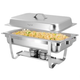 MegaChef 9.5 Quart Stackable Stainless Steel Professional Chafing Dish/Food Warmer/Buffet Server Serving Dish