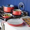 Farberware Disney 7 Piece Ceramic Nonstick Cookware Set, Red