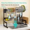 Over The Sink Dish Drying Rack,Adjustable,2 Tier Stainless Steel Dish Rack Drainer