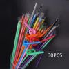 30pcs/100pcs/125pcs Individually Wrapped Straws; Plastic Straws; Disposable Drinking Straws; Assorted Colors