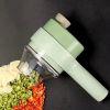 1pc 4 In 1 Vegetable Chopper Handheld Electric Vegetable Cutter Set Portable Wireless Garlic Mud Masher Garlic Press And Slicer Set