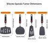 Silicone Spatula Turner, 4-Pack Spatulas 600¬∞F Heat Resistant Set for Nonstick Cookware, Kitchen Cooking Utensils BPA Free Rubber Egg, Crepe, Pancake