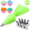 8/10/18PCS Silicone Pastry Bag Tips Kitchen Cake Icing Piping Cream Cake Decorating Tools Reusable Pastry Bags Nozzle Set