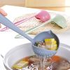 1pc 2 In 1 Filter Spoon Soup Spoon Leak Spoon Long Handle Plastic Large Spoon Hot Pot Spoon Eco-Friendly Kitchen Utensil