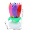 1pc Lotus Music Birthday Candle; Children's Creative Rotating Flowering Singing Lotus Lantern Cake Decoration